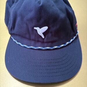 Birddogs Mens Navy Blue Rope Hat Embroidered Bird Logo Snapback Cap